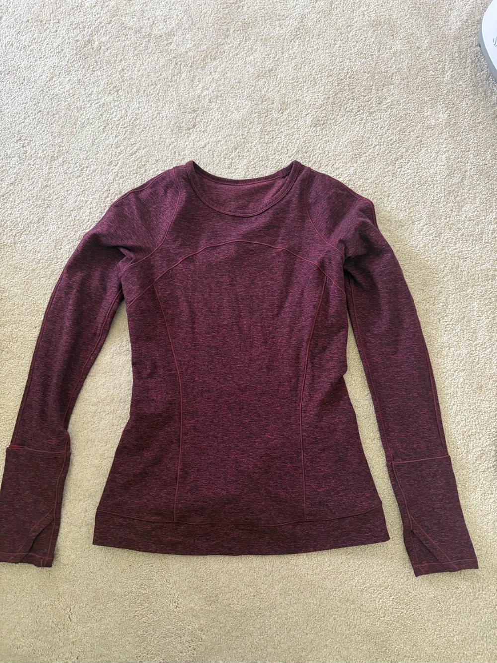 Lululemon Women's Long-Sleeve Performance Top in Deep Plum size 6